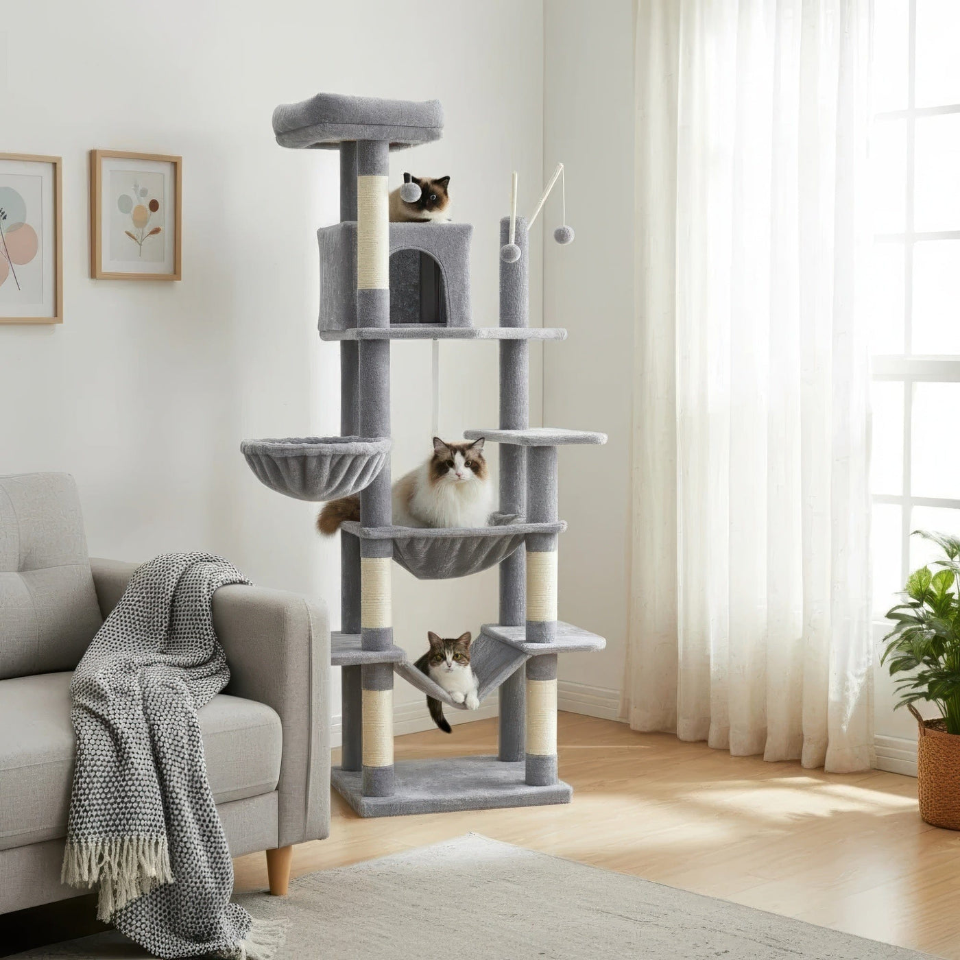 Arbre à chat - Argenté