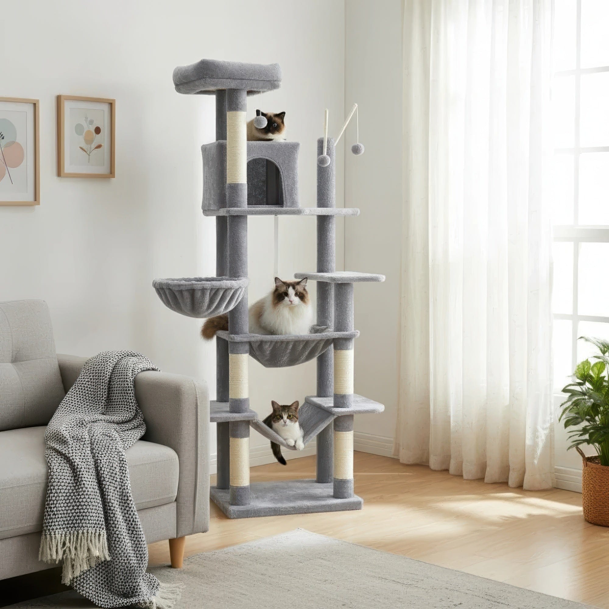 Arbre à chat - Argenté