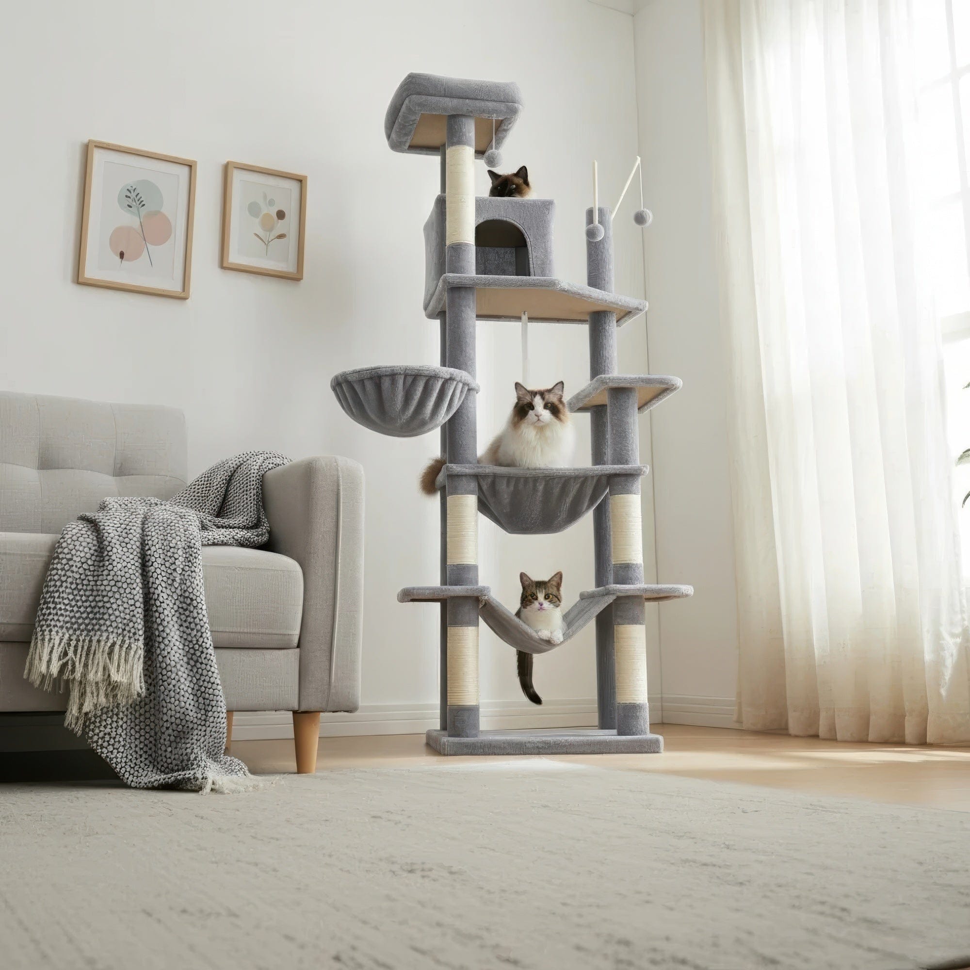 Arbre à chat - Argenté