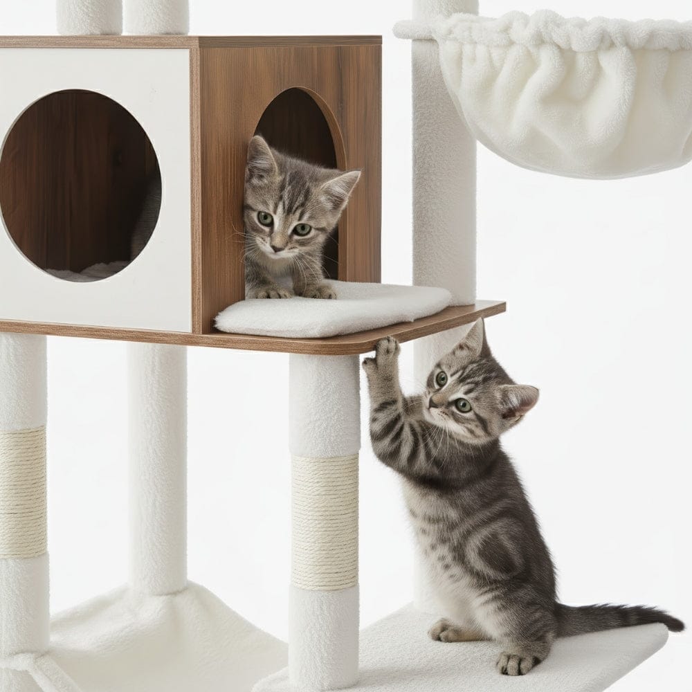 Arbre à chat design blanc