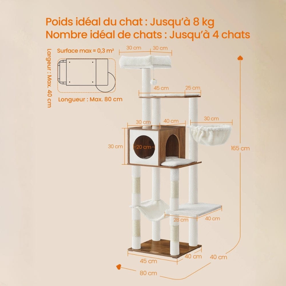 Arbre à chat design blanc