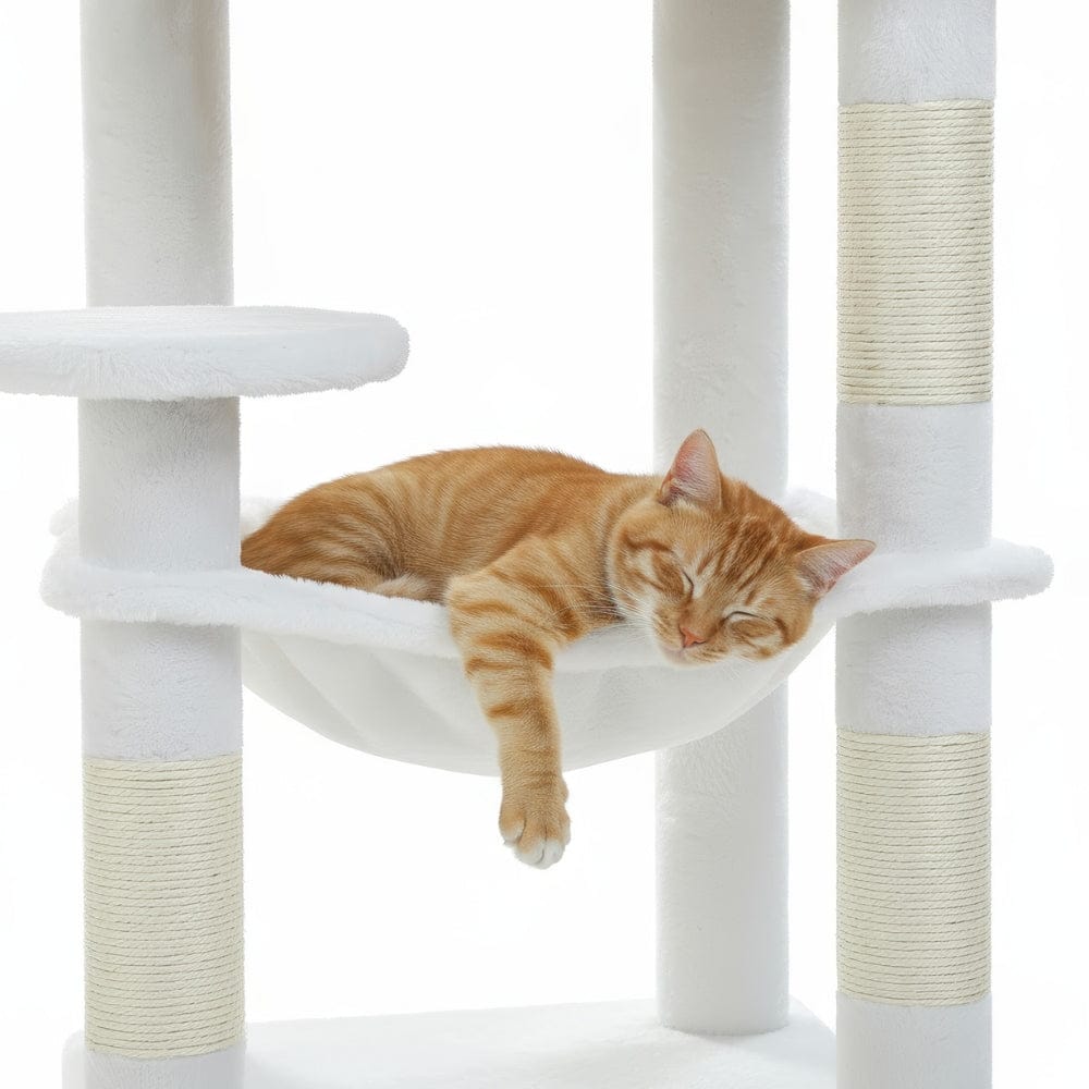 Arbre à chat hamac blanc