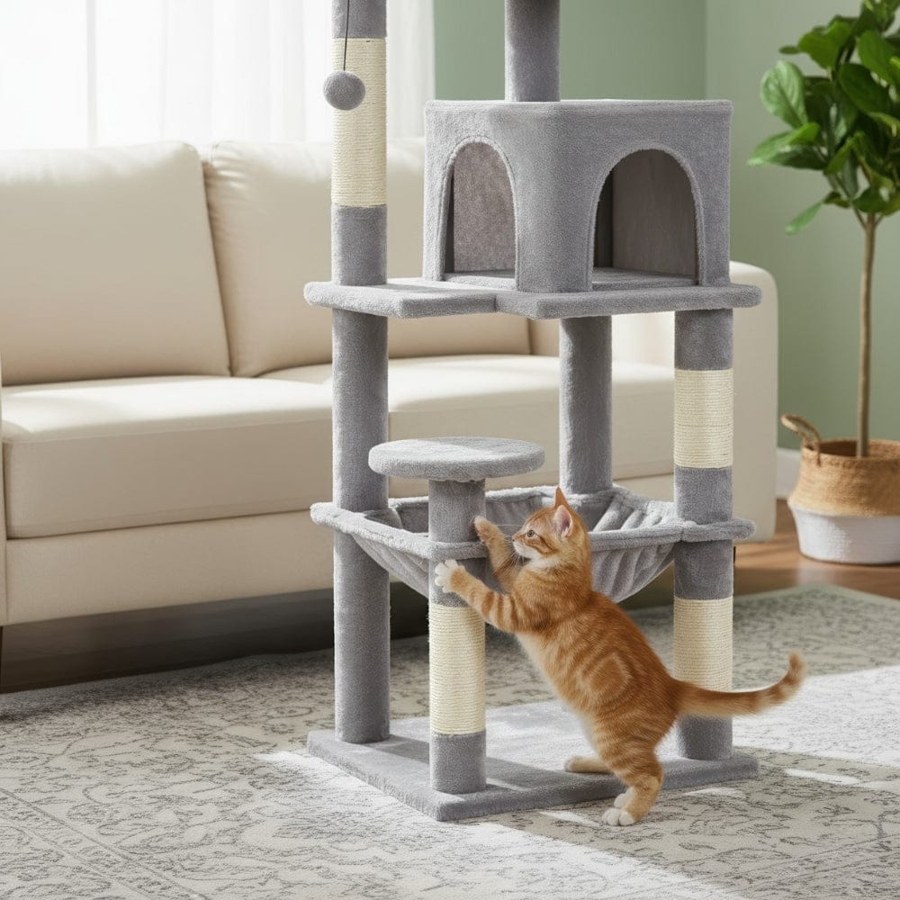 Arbre à chat hamac gris