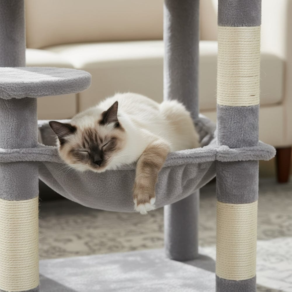 Arbre à chat hamac gris