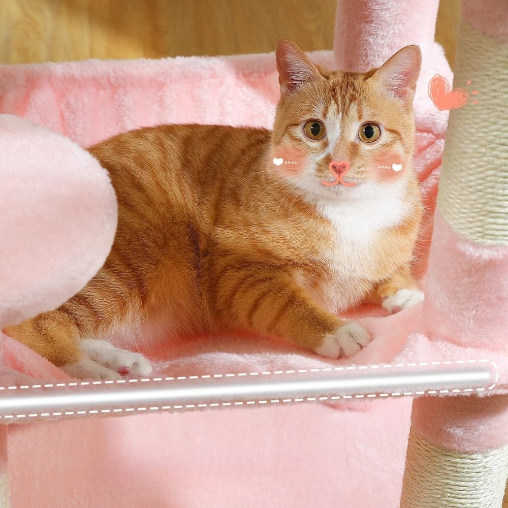 Arbre à chat hamac rose