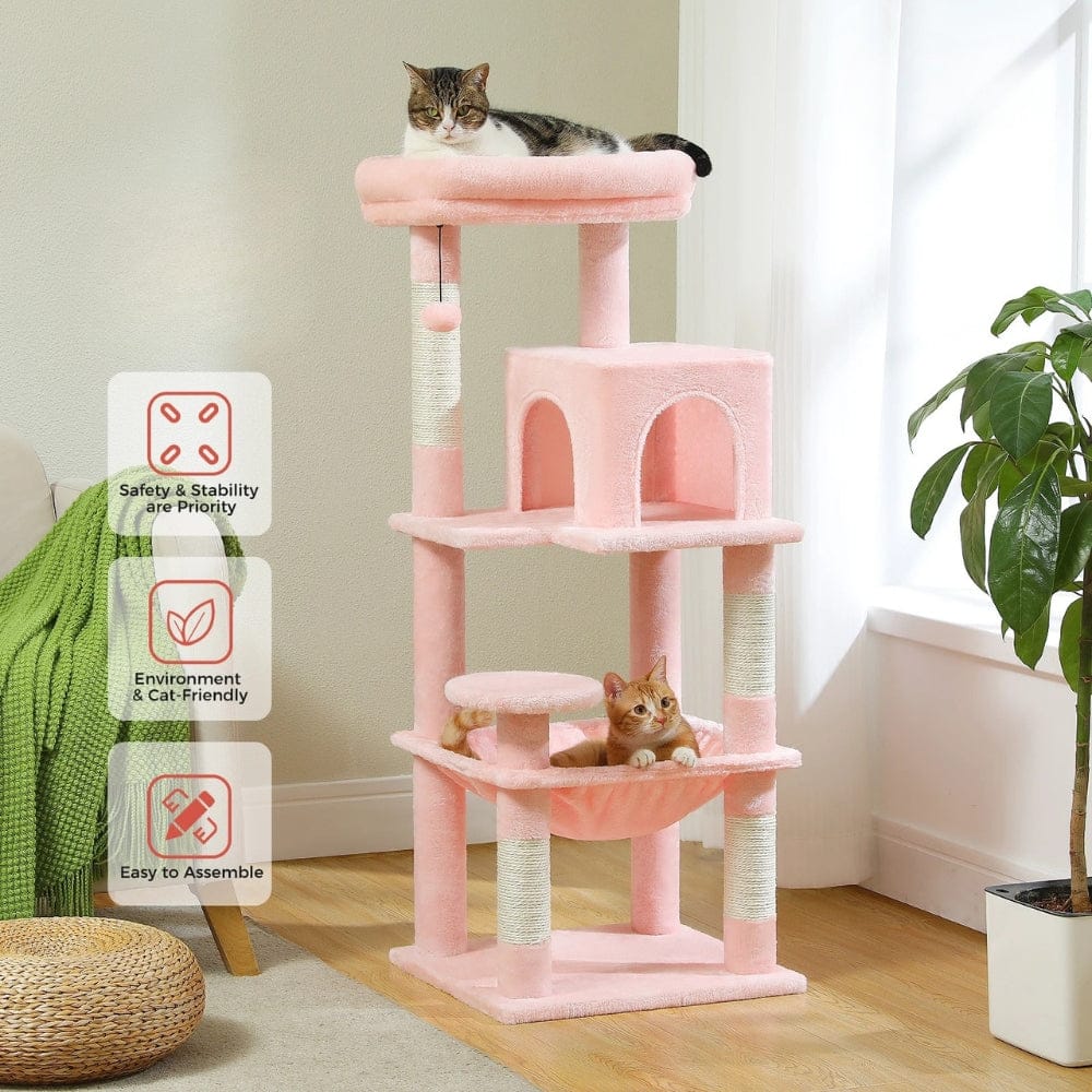 Arbre à chat hamac rose