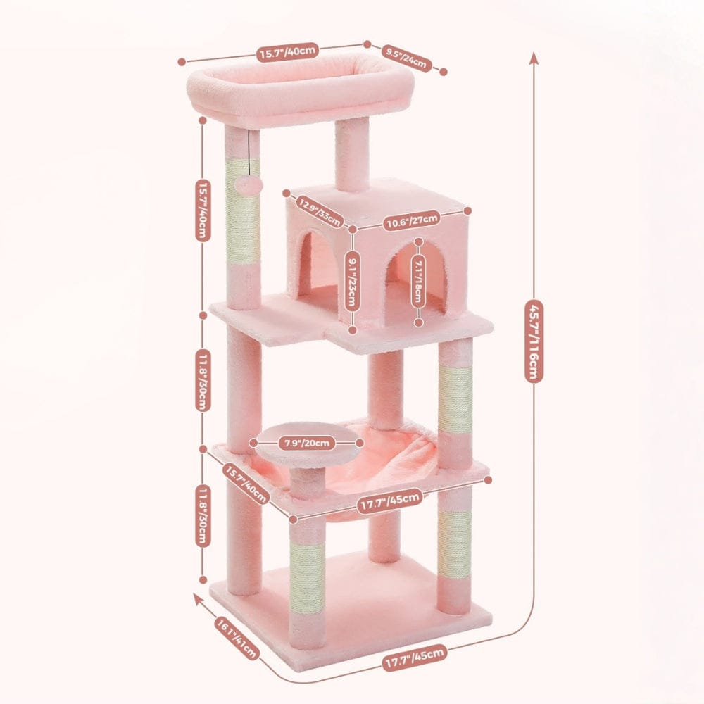 Arbre à chat hamac rose