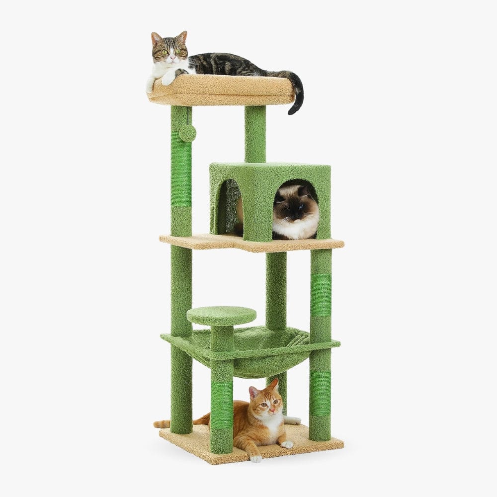 Arbre à chat hamac vert