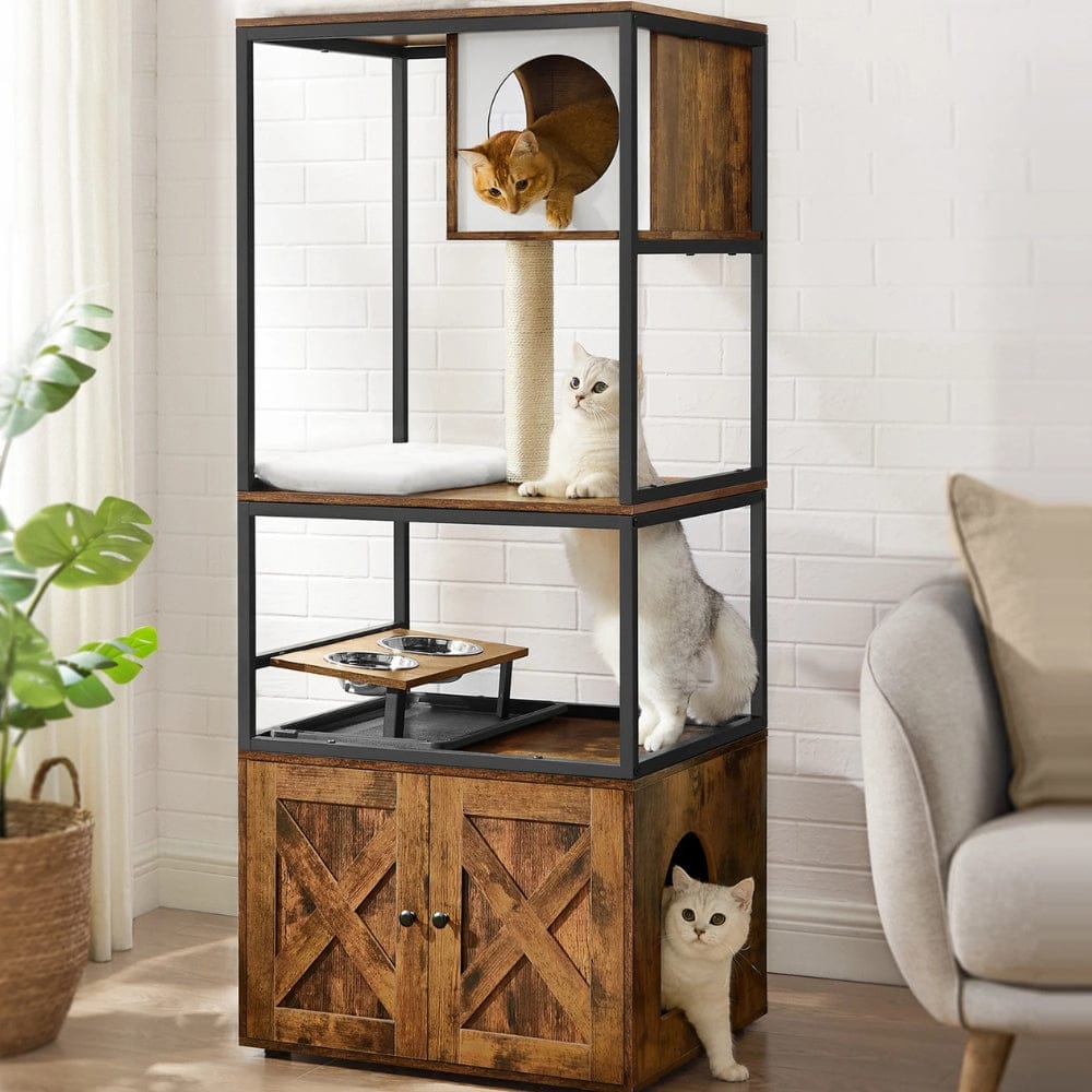 Arbre à chat litière marron