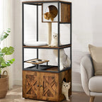 Arbre à chat litière marron