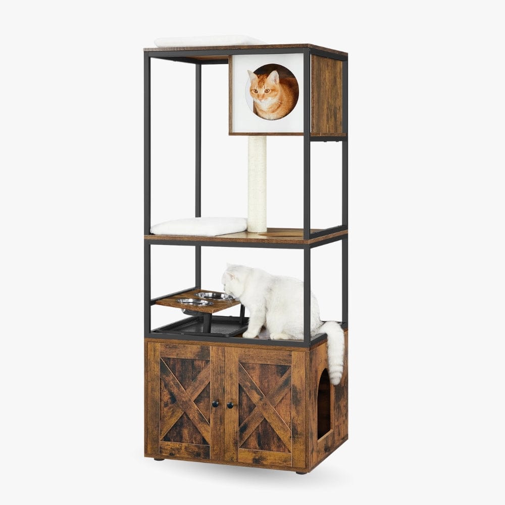 Arbre à chat litière marron