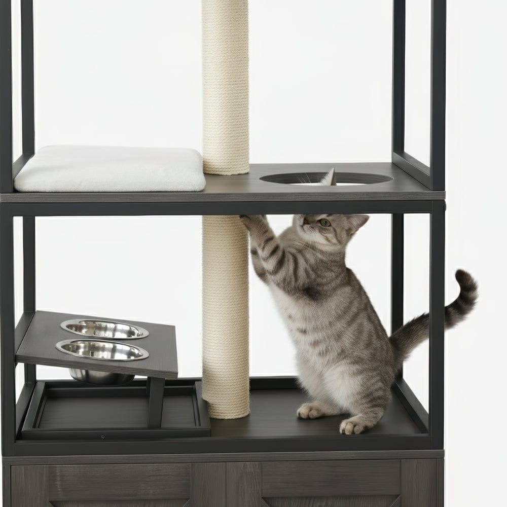 Arbre à chat litière noir