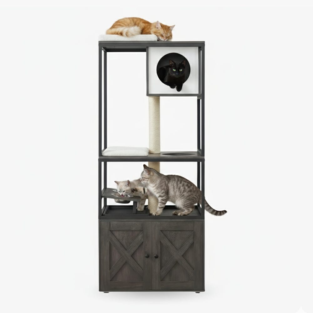 Arbre à chat litière noir