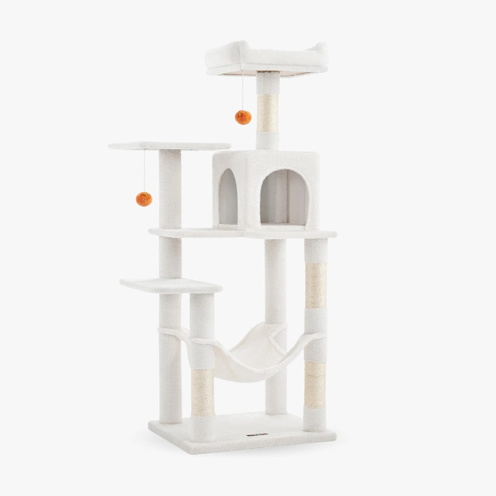 Arbre à chat maine coon blanc