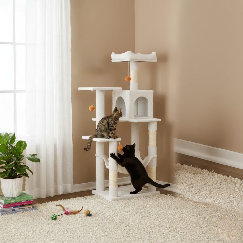 Arbre à chat maine coon blanc