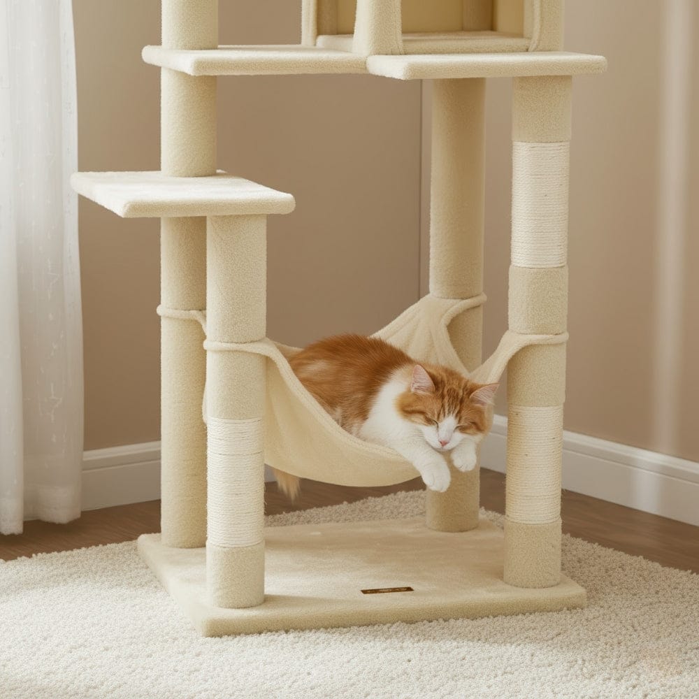 Arbre à chat maine coon crème