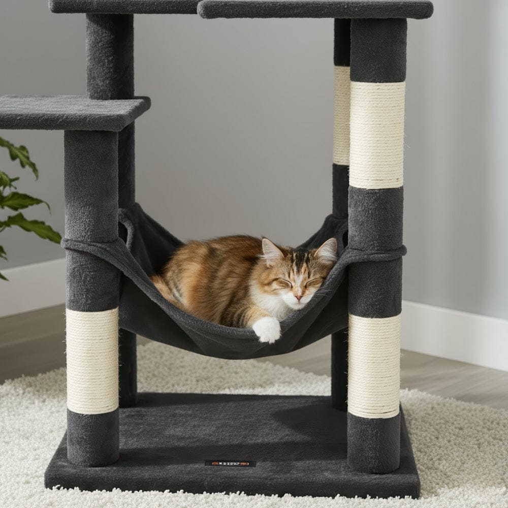 Arbre à chat maine coon noir