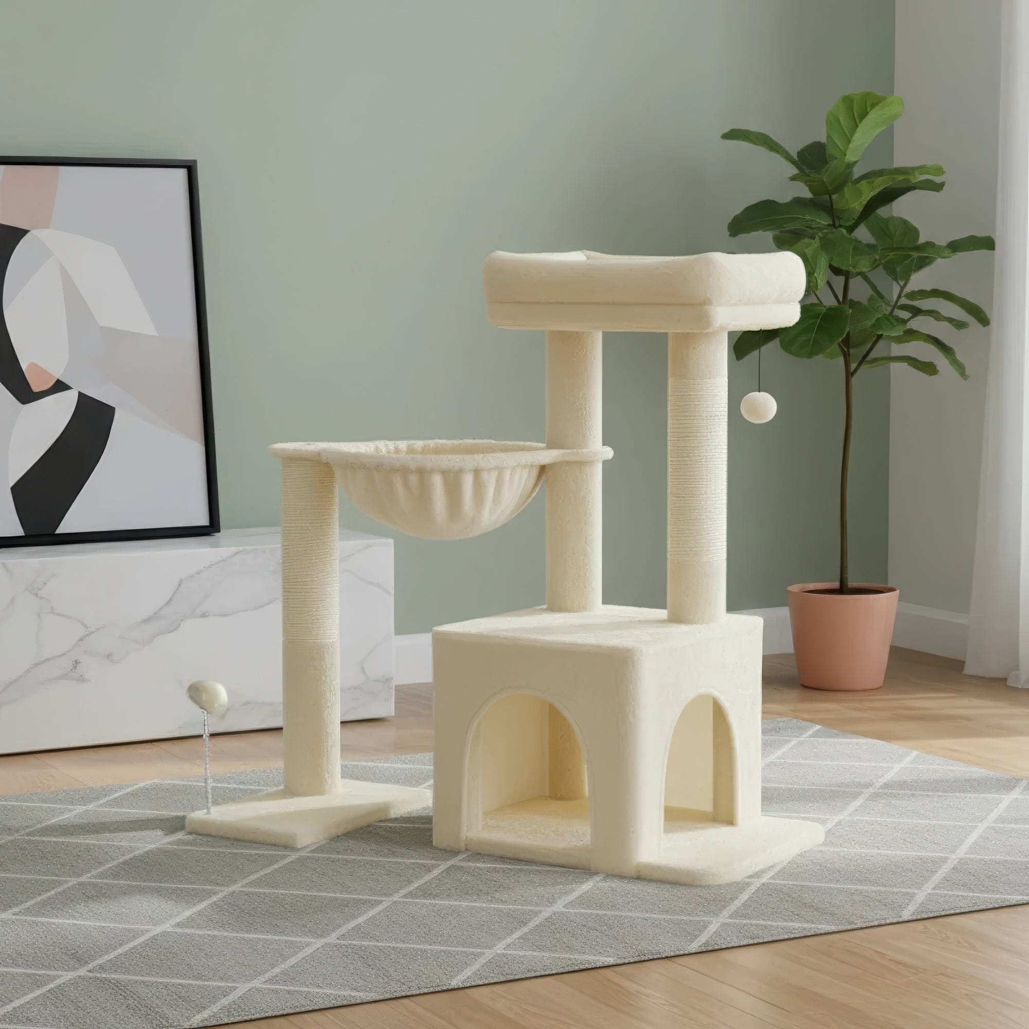 Arbre à chat petit beige