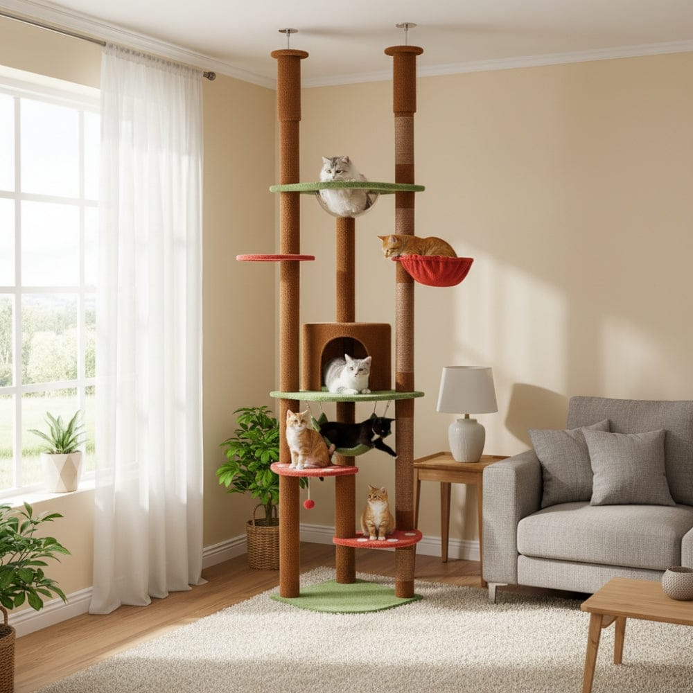 Arbre à chat plafond marron