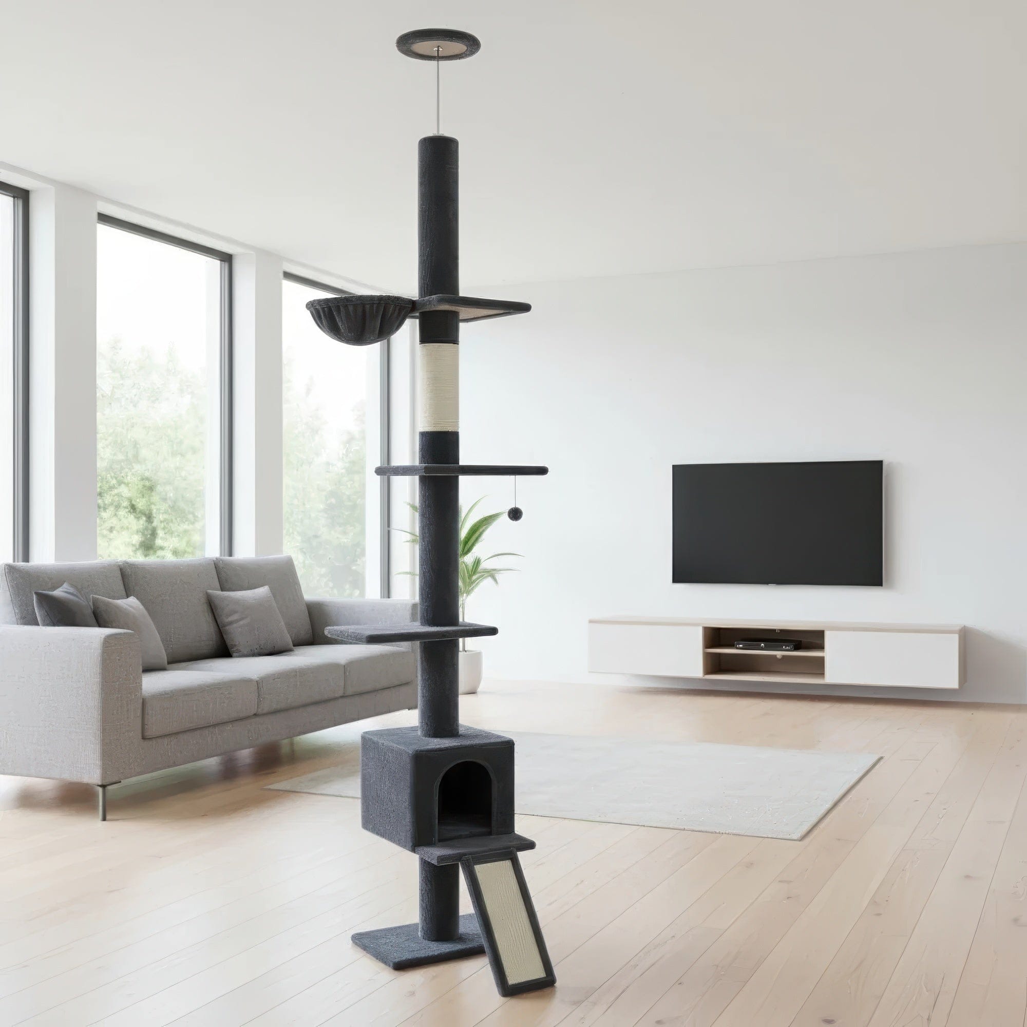 Arbre à chat plafond noir