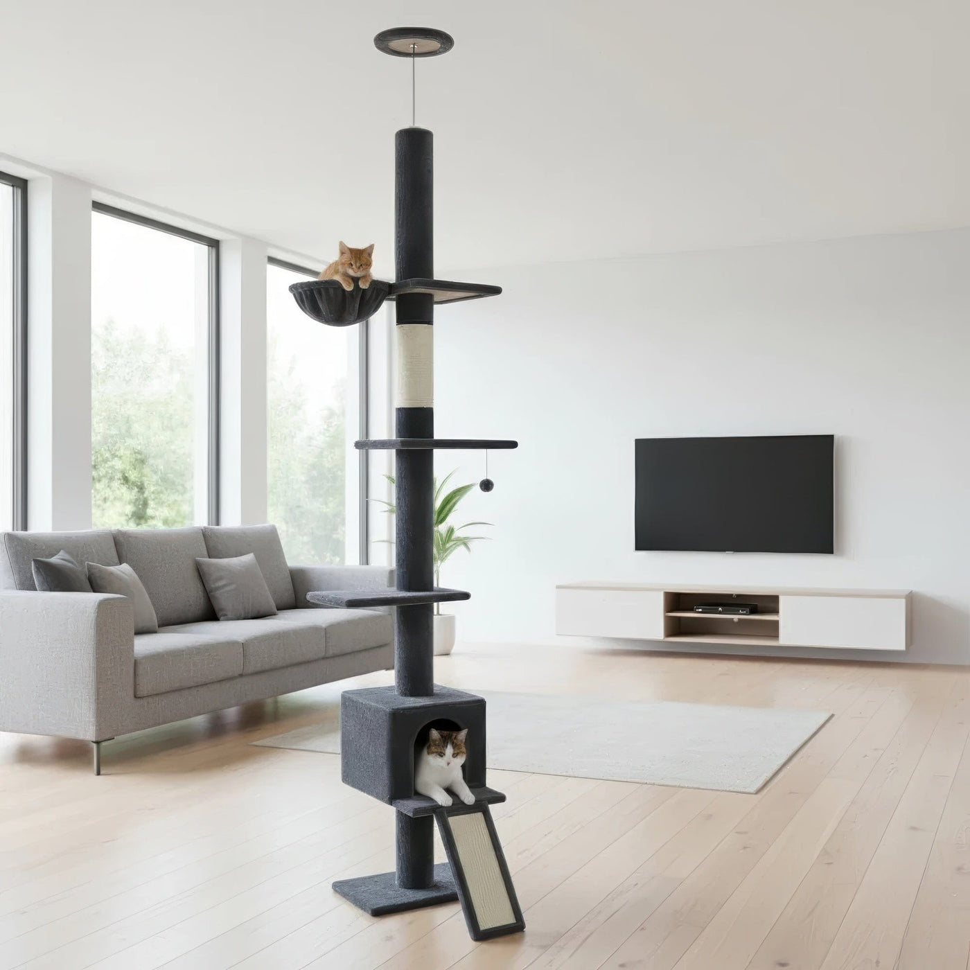 Arbre à chat plafond noir