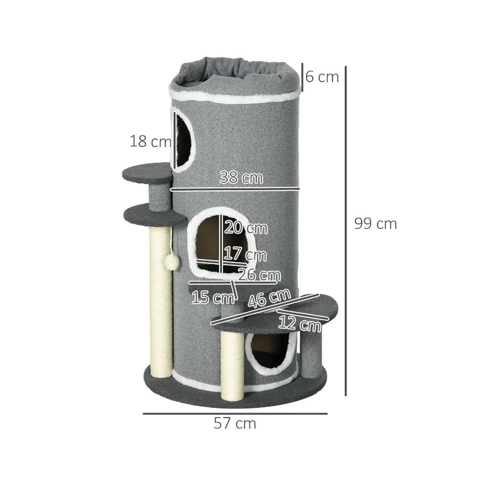 Arbre à chat tube gris
